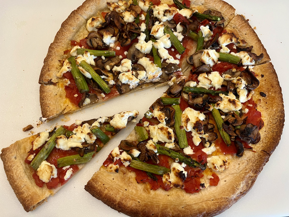 Mushroom and Asparagus Pizza