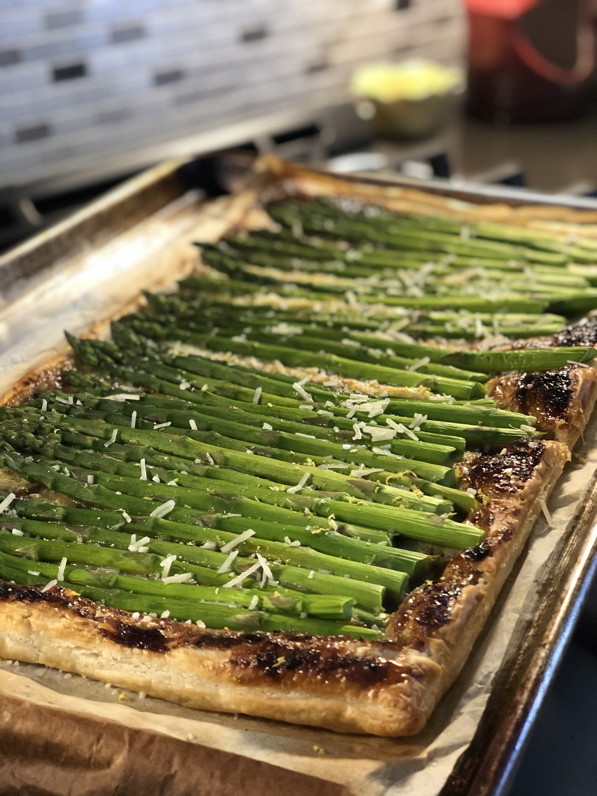 Balsamic Onion and Asparagus Tart