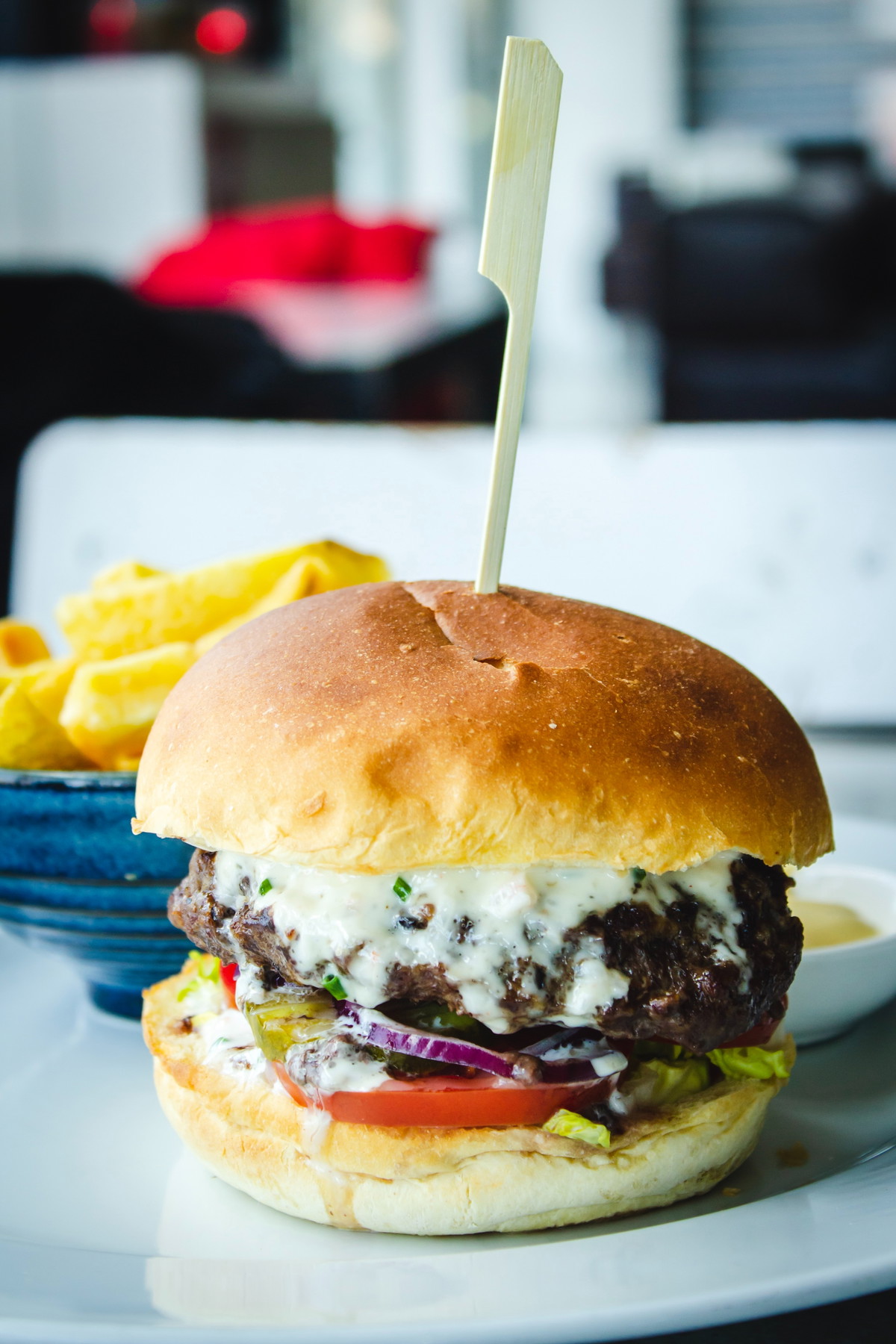 Goat Cheese Mushroom Burger