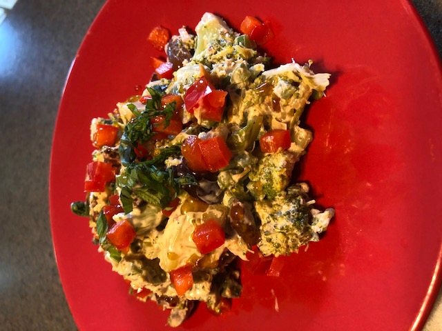 Jalapeno Broccoli and Brussels Sprout Salad