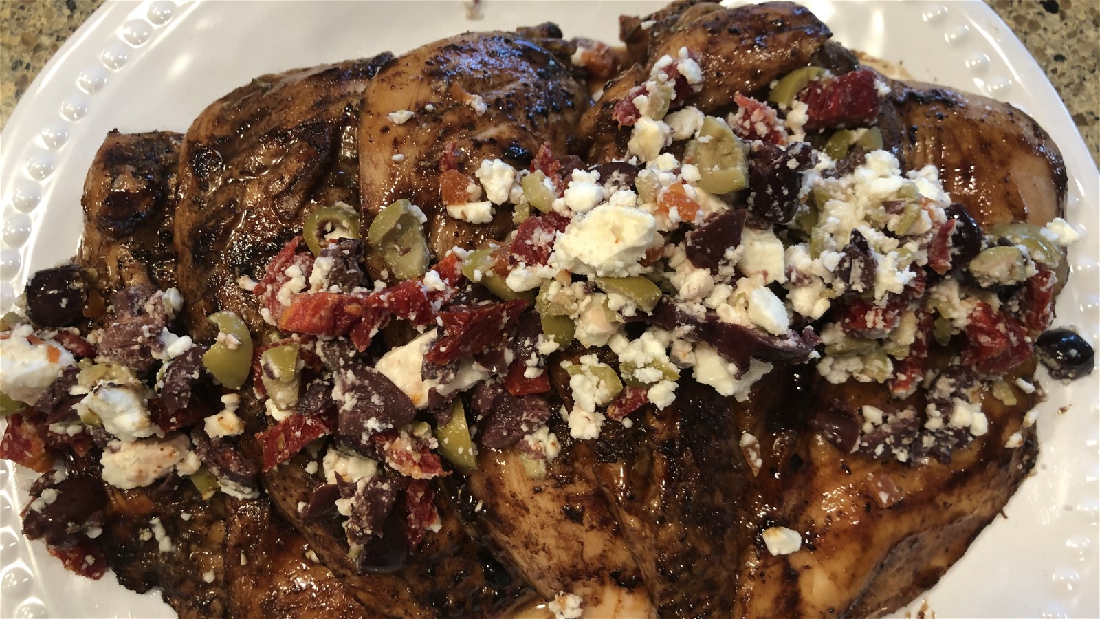 Grilled Balsamic Chicken with Olive Tapenade
