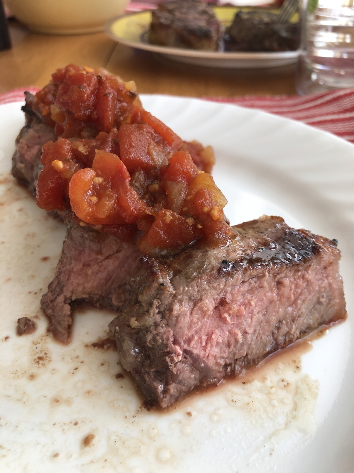 Grilled NY Strip Steak Pizzaiola