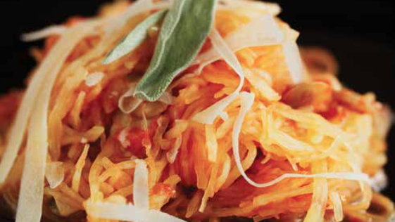 Roasted Spaghetti Squash with Sage and Mushroom Marinara