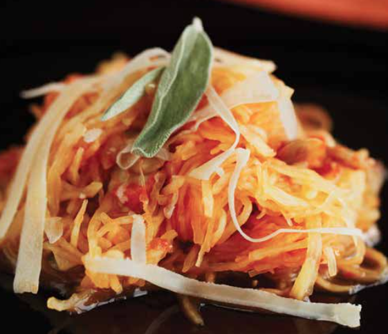 Roasted Spaghetti Squash with Sage and Mushroom Marinara