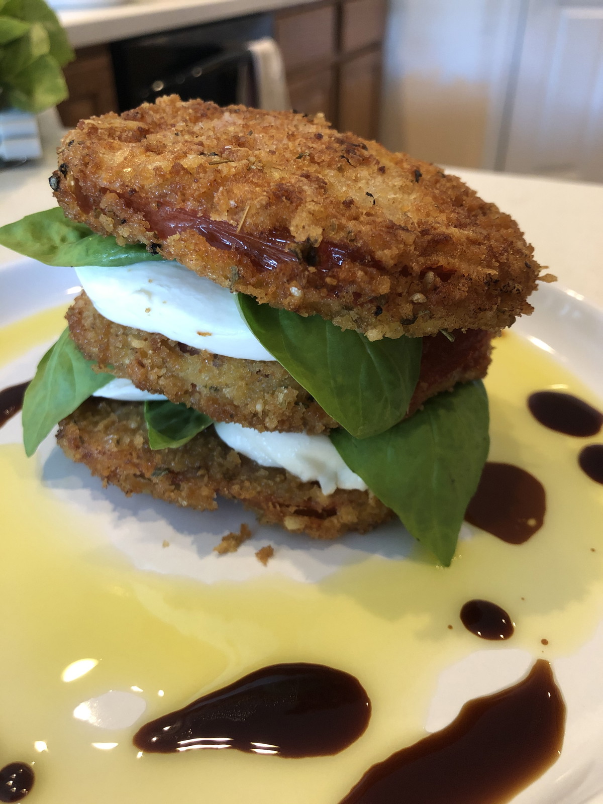 Fried Heirloom Tomato Caprese