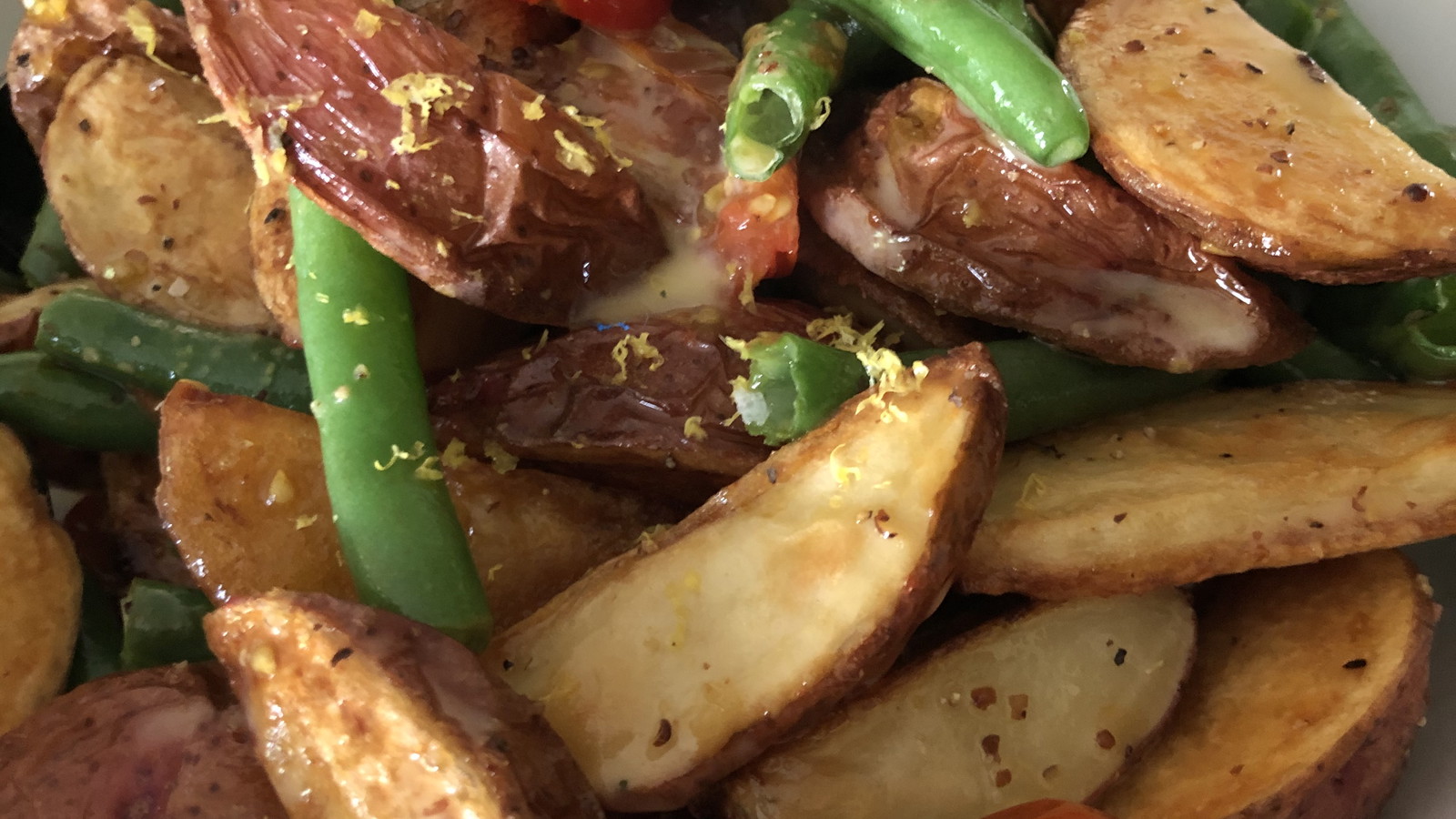 Roasted Potatoes, Beans and Tomatoes