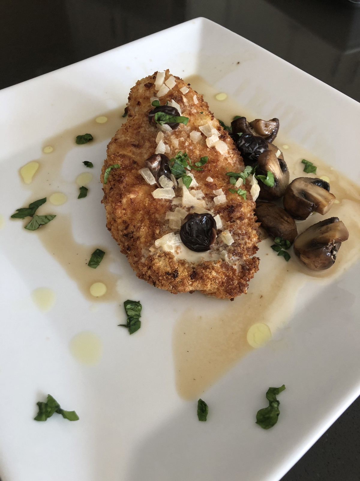 Chicken Hemingway with Truffled Mushrooms