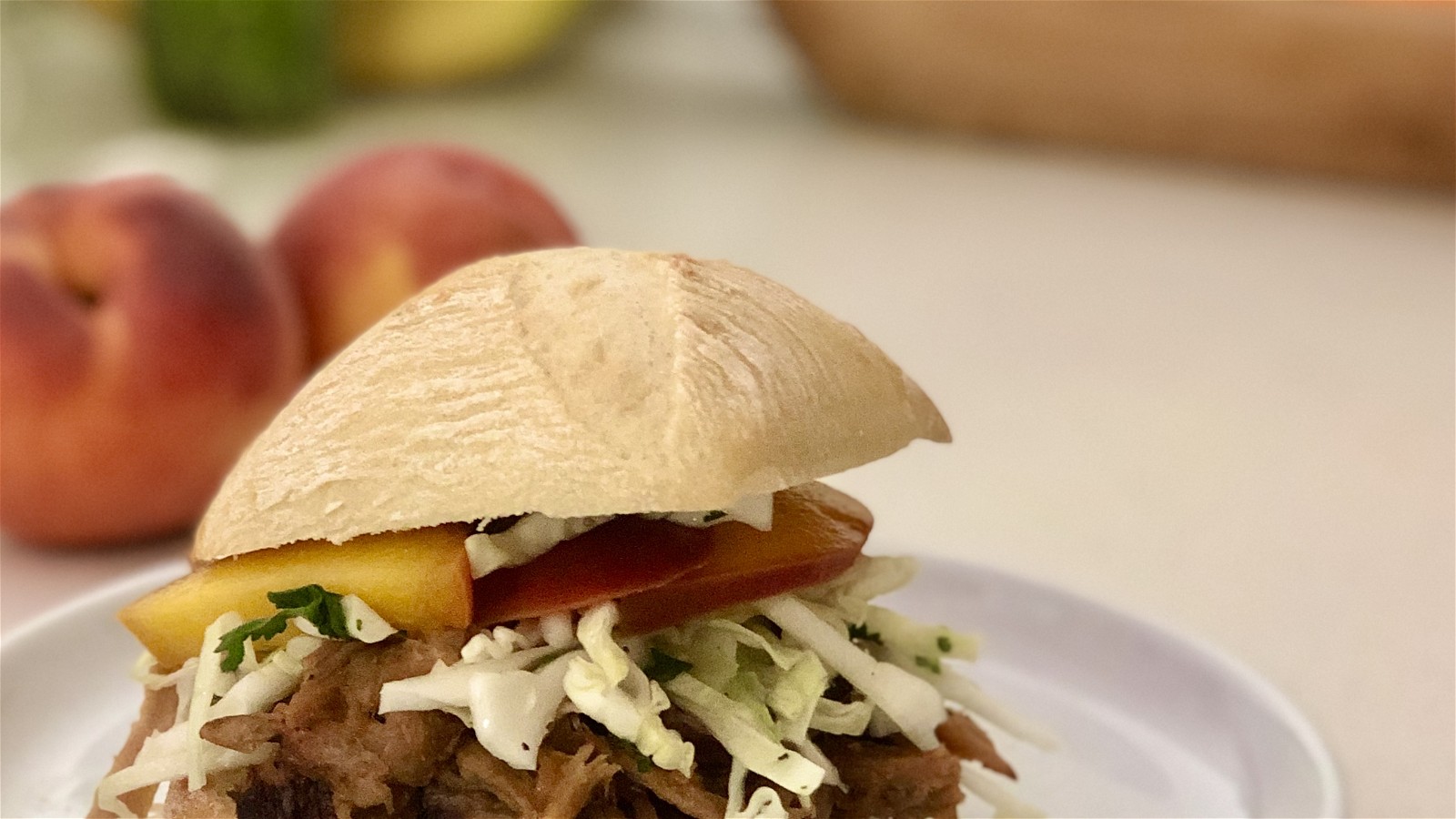Image of Chipotle Pulled Pork with Pickled Peaches