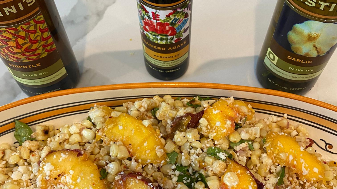 Grilled Corn and Peach Salad