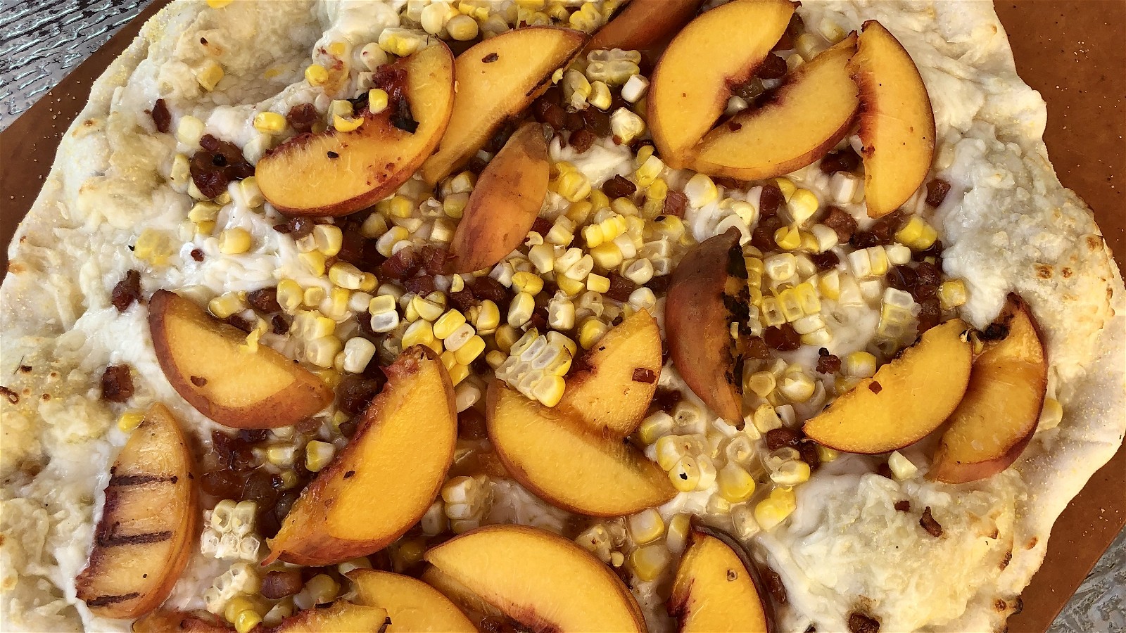 Image of Grilled Corn and Peach Pizza