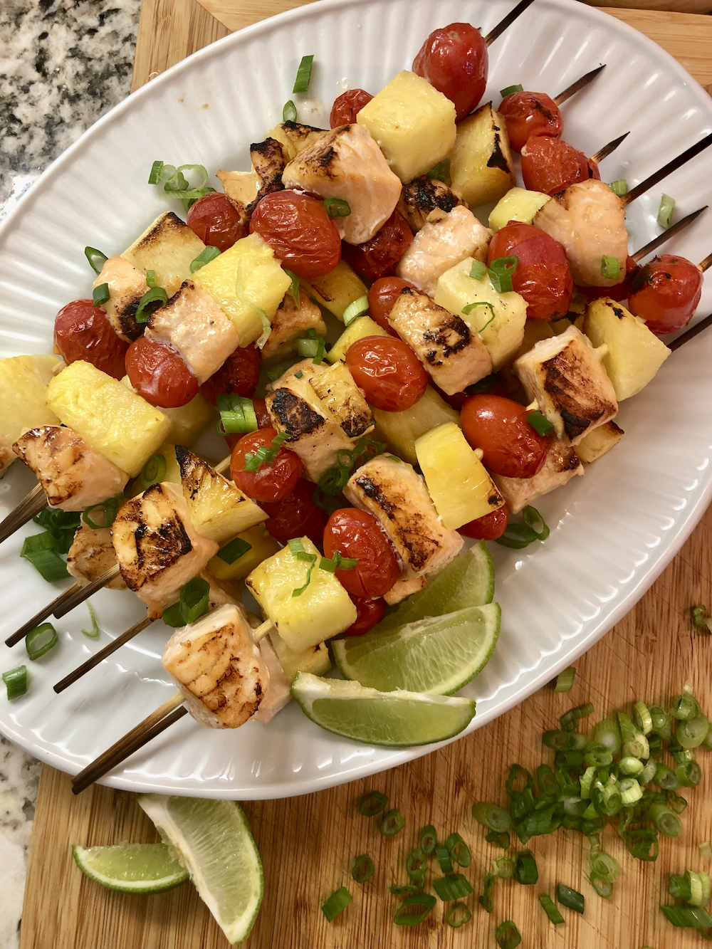 Pineapple Salmon Skewers