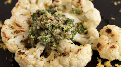 Image of Grilled Cauliflower Steaks Piccata Style