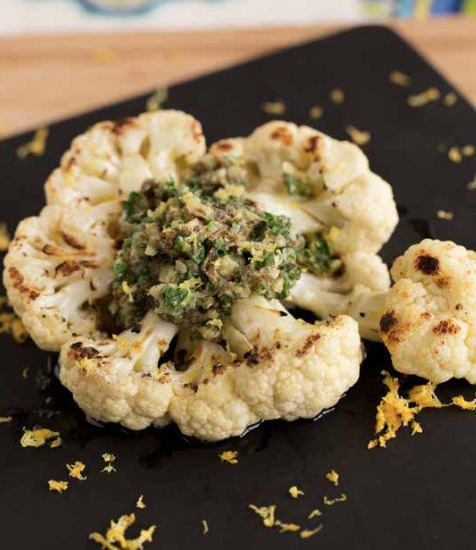 Grilled Cauliflower Steaks Piccata Style