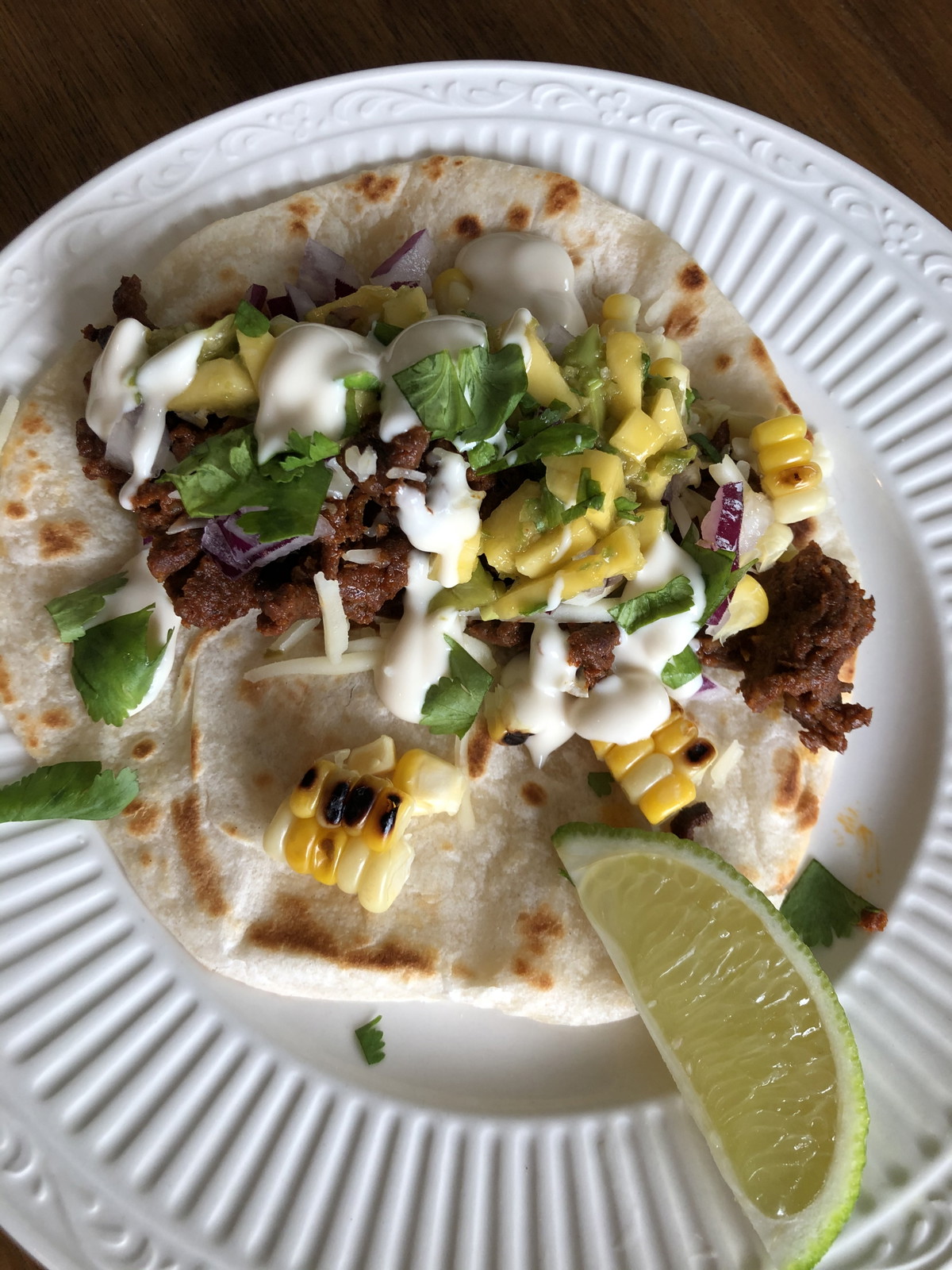 Charred Corn and Chorizo Tacos