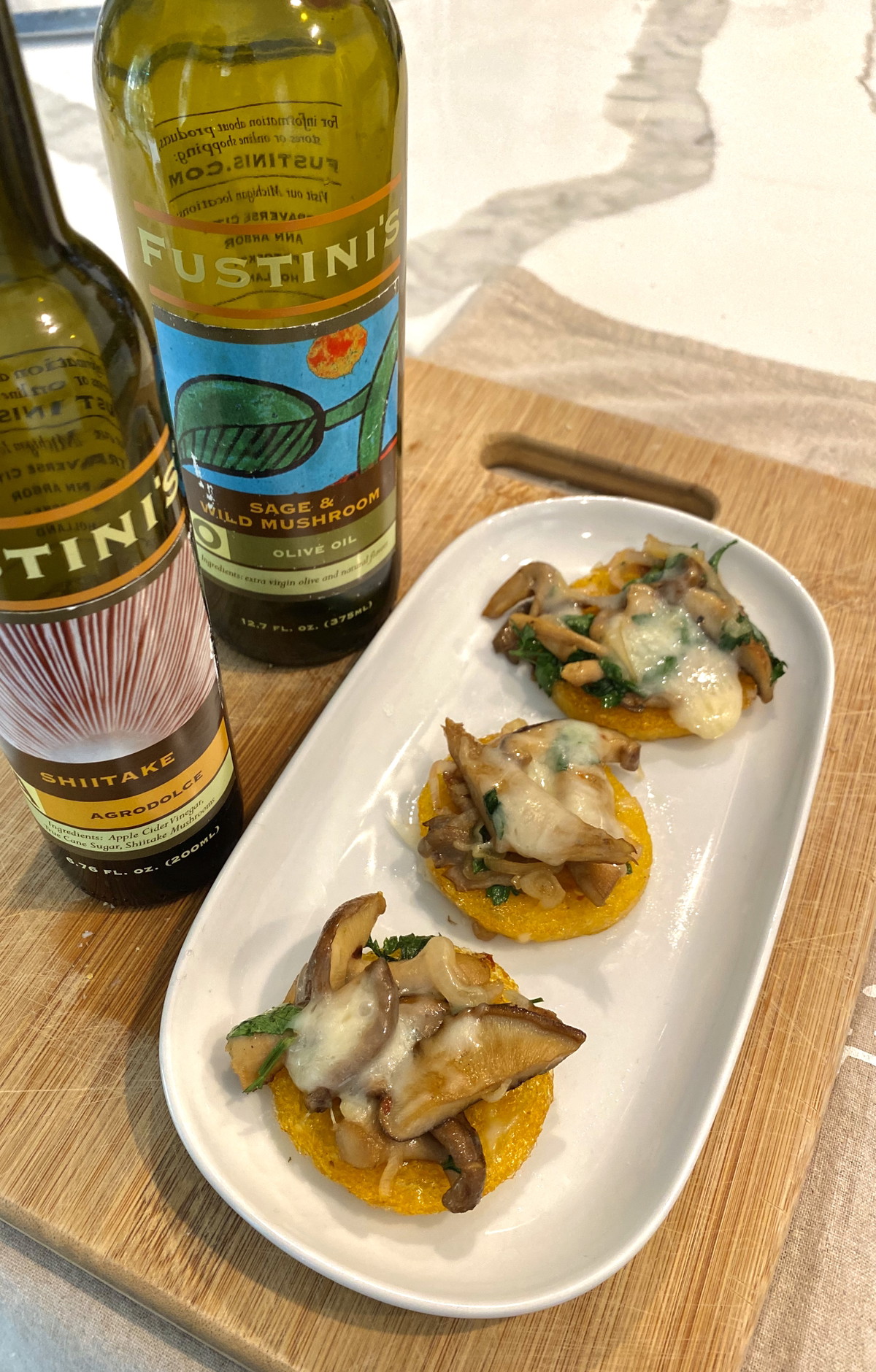 Polenta Bites with Mushroom and Fontina