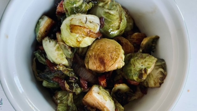Image of Roasted Brussels Sprouts with Pancetta and Balsamic Glaze