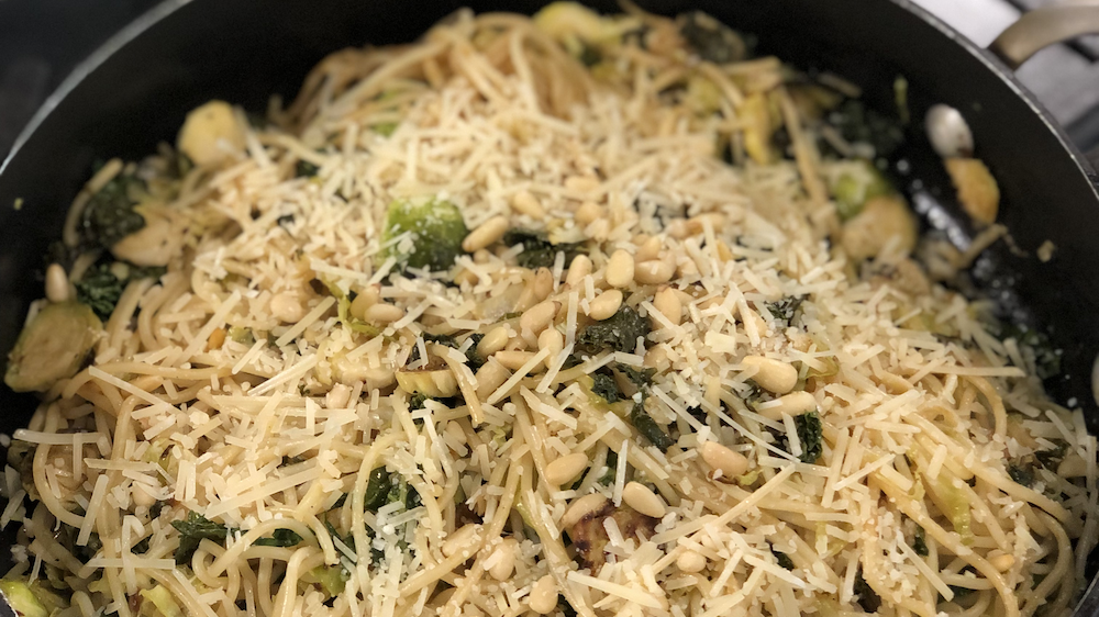 Brussels Sprout & Kale Spaghetti