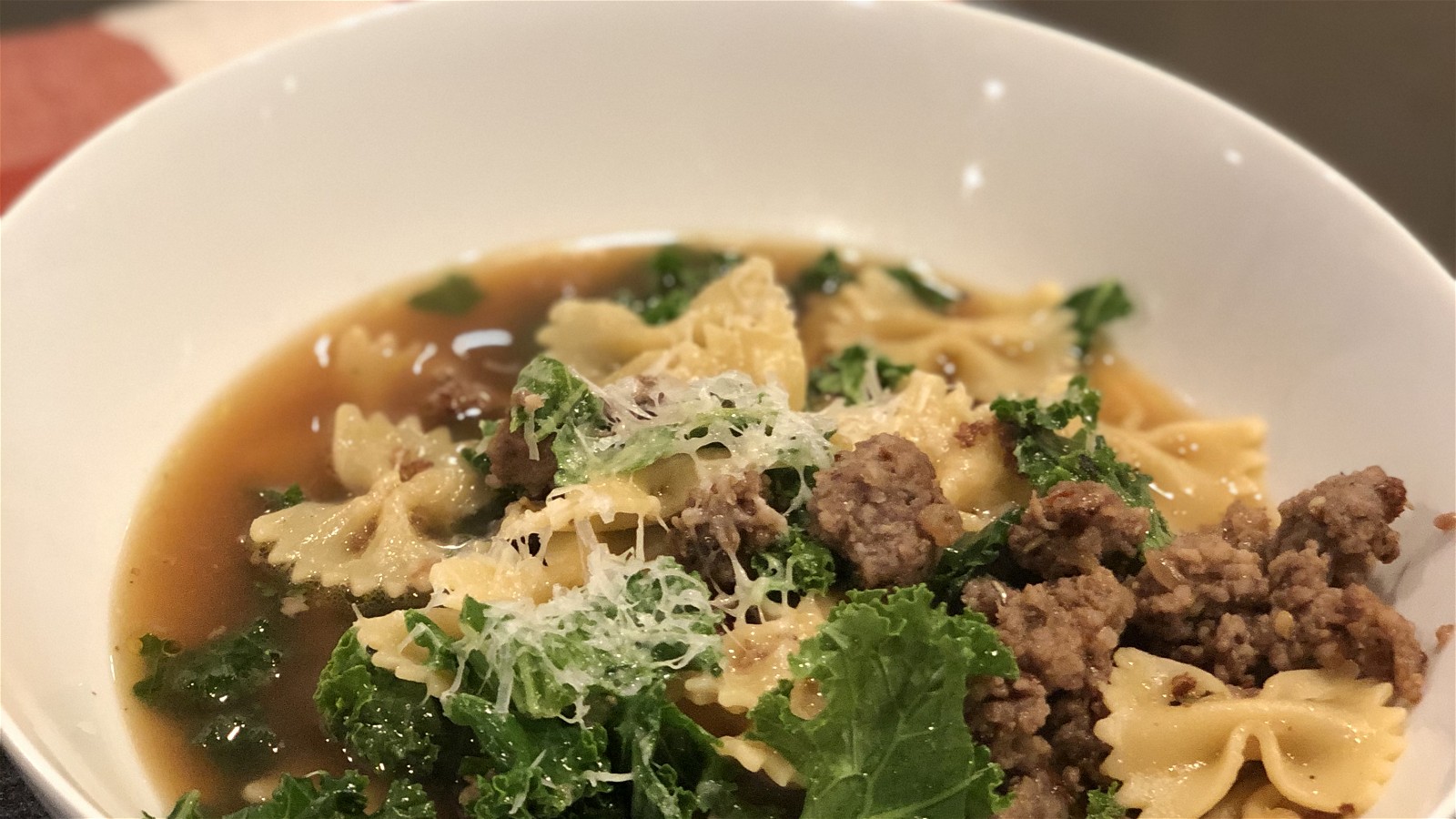 Image of Sausage, Kale and Pasta Soup