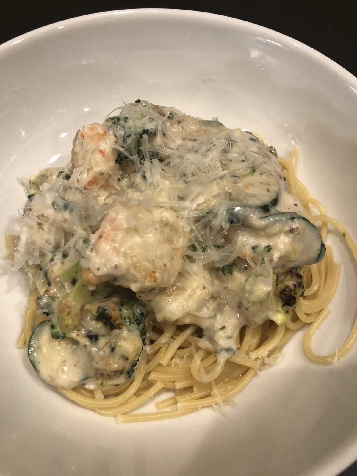 Creamy Seafood Pasta Primavera