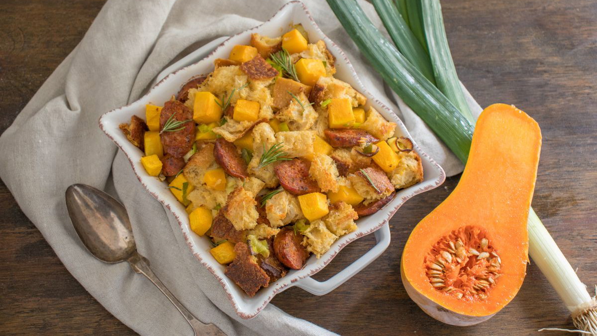 Butternut Squash and Sausage Stuffing