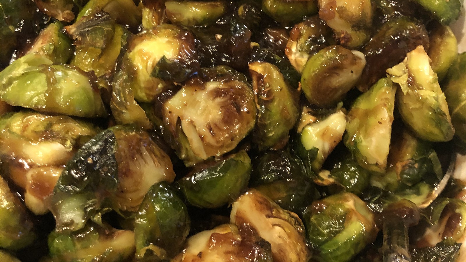 Image of Garlic Roasted Brussels Sprouts with Onion Balsamic
