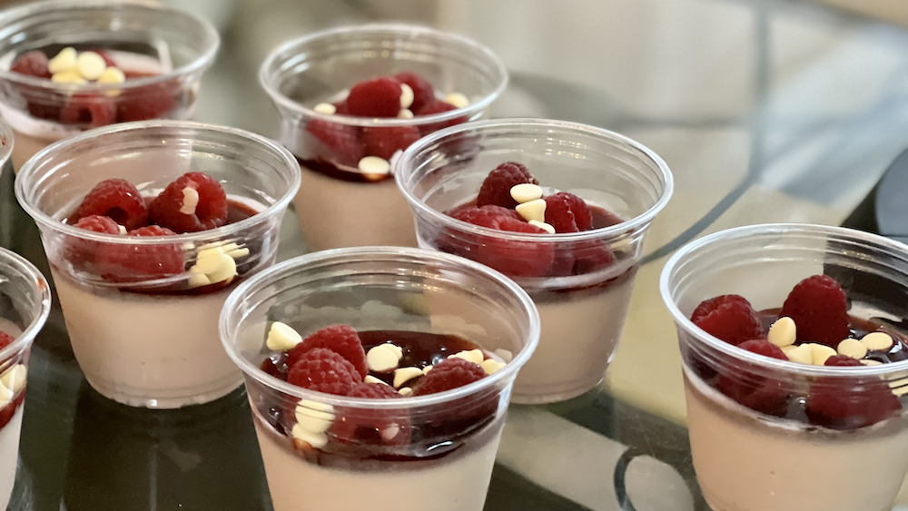 Image of White Chocolate Mousse with Raspberry Sauce