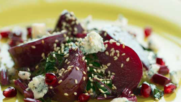 Image of Beets with Pomegranate and Roquefort