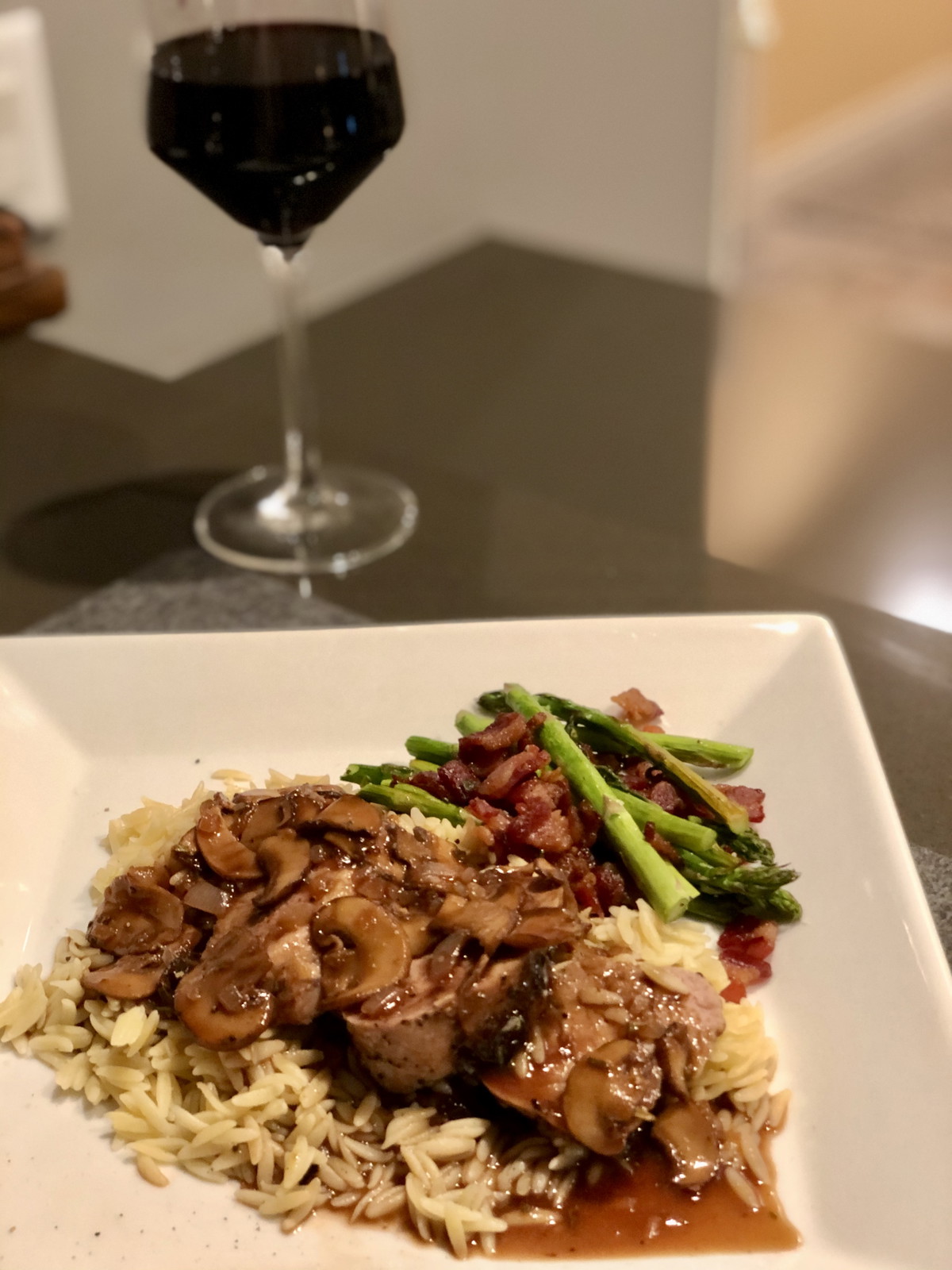 Pork Tenderloin with Onion and Mushroom Sauce