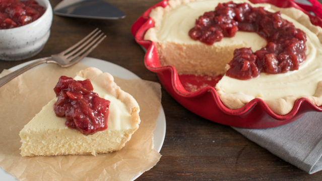 Image of Eggnog Pie with Winter Fruit Compote