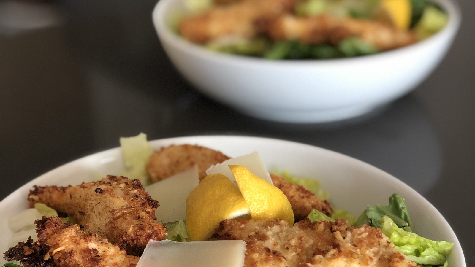Crispy Baked Parmesan Chicken with Lemon Salad