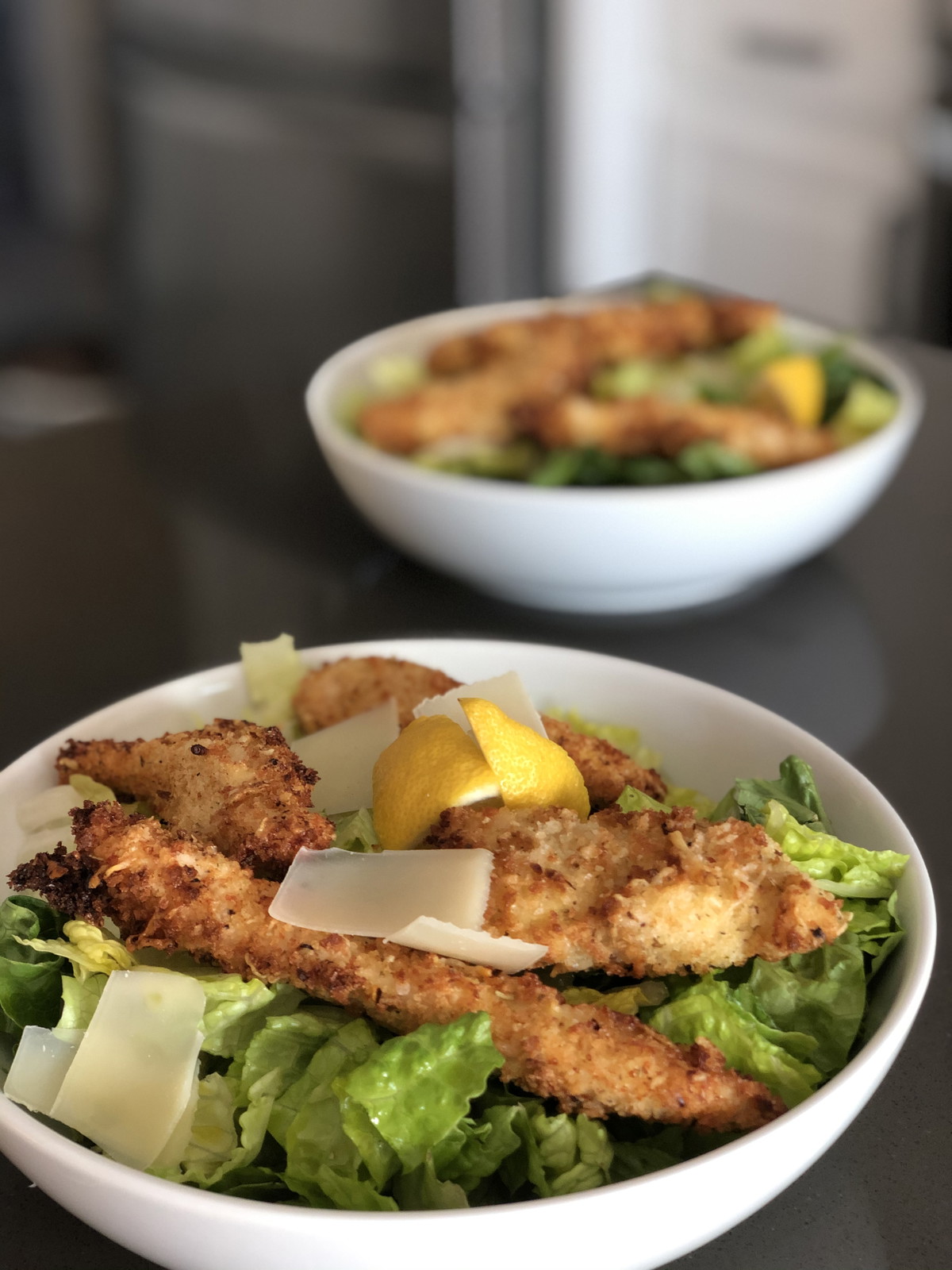 Crispy Baked Parmesan Chicken with Lemon Salad