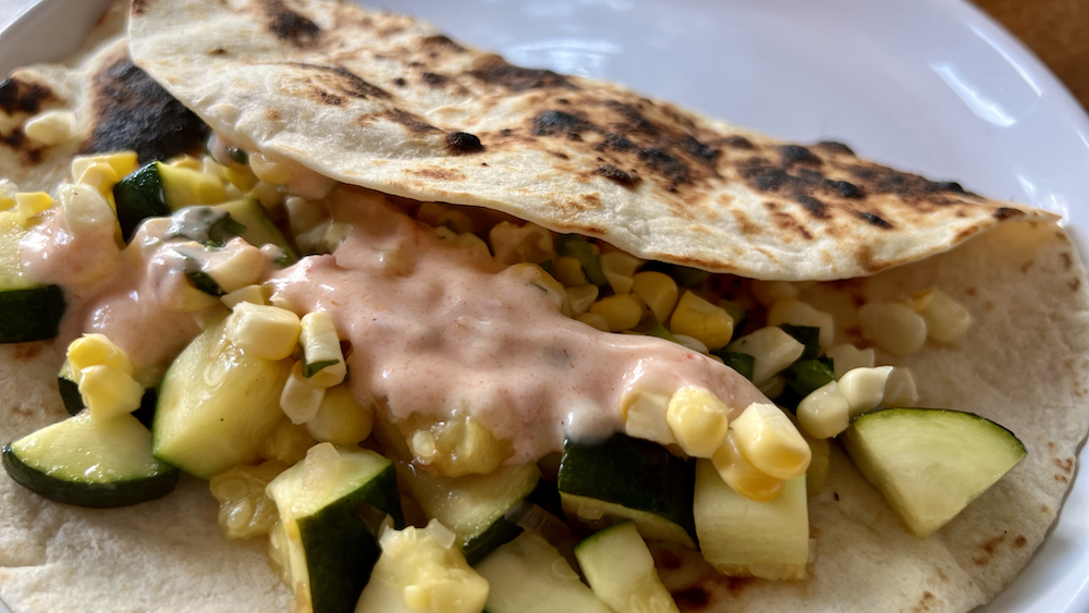 Image of Zucchini Tacos with Grilled Corn Salsa