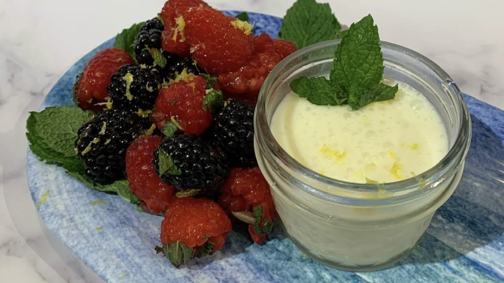 Lemon Custard with Berries