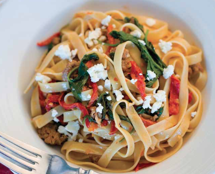Fettuccini with Spinach and Sundried Tomatoes
