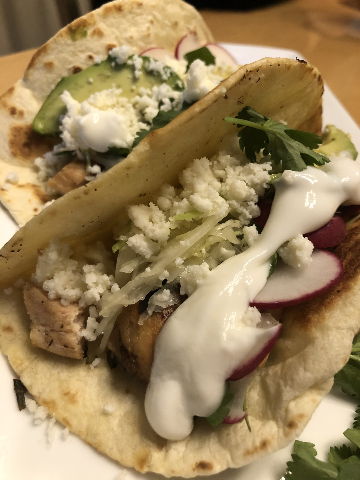 Grilled Chicken Tacos with Lime Slaw