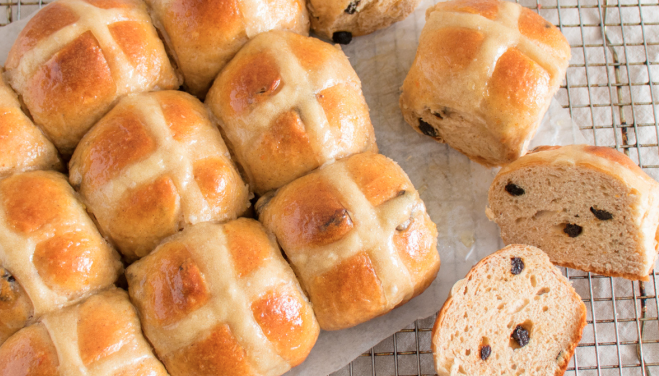 Olive Oil Hot Cross Buns