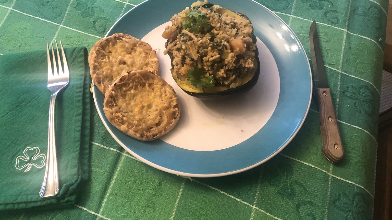 Image of Apricot Chicken Stuffed Acorn Squash