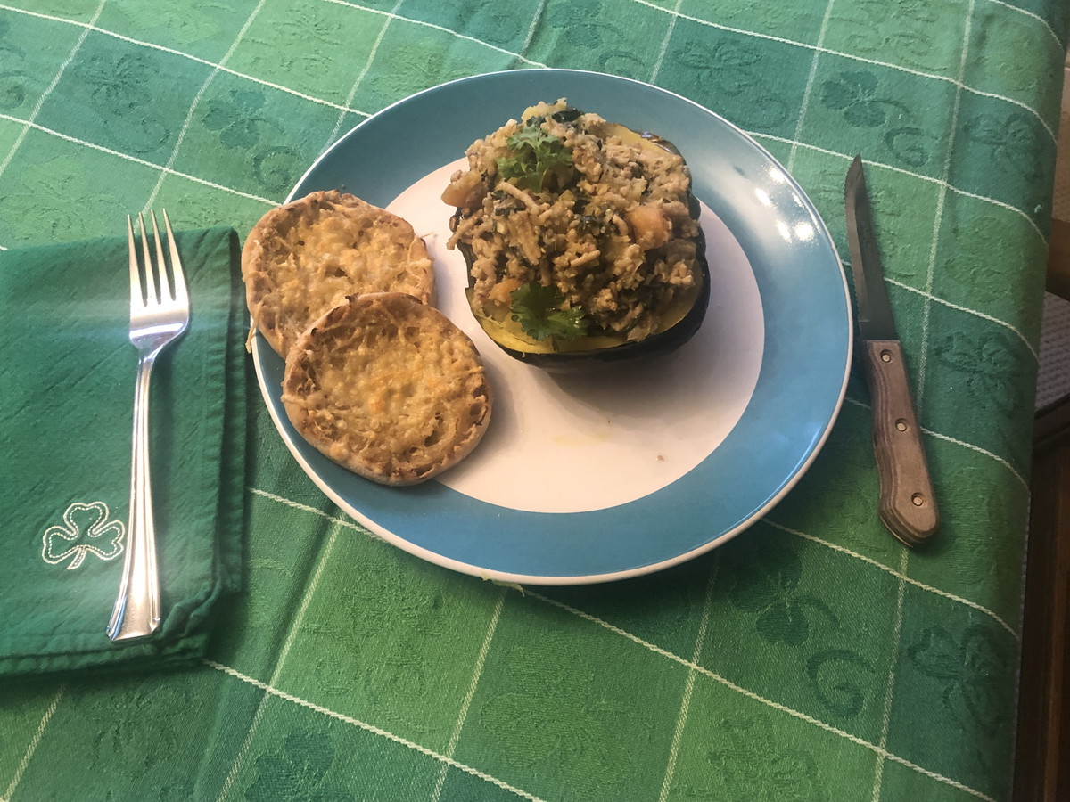 Apricot Chicken Stuffed Acorn Squash
