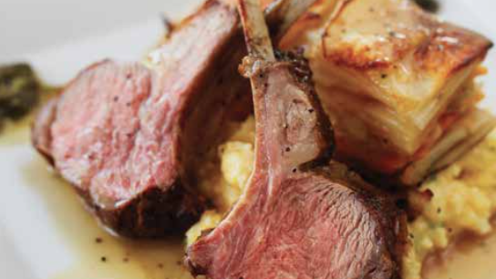 Rack of Lamb with Spicy Polenta and Vegetable Terrine