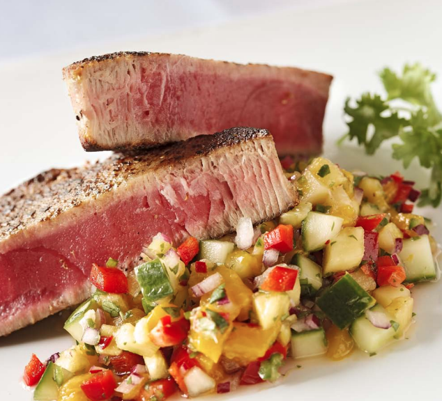 Seared Tuna with Pineapple Mango Salsa