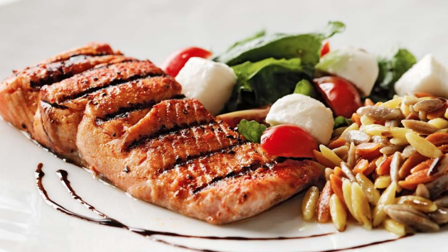 Smoked Paprika Salmon with Orzo and Arugula