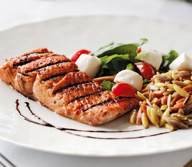 Smoked Paprika Salmon with Orzo and Arugula