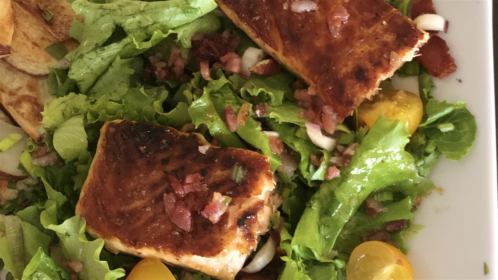 Image of Salmon Salad with Bacon Dressing