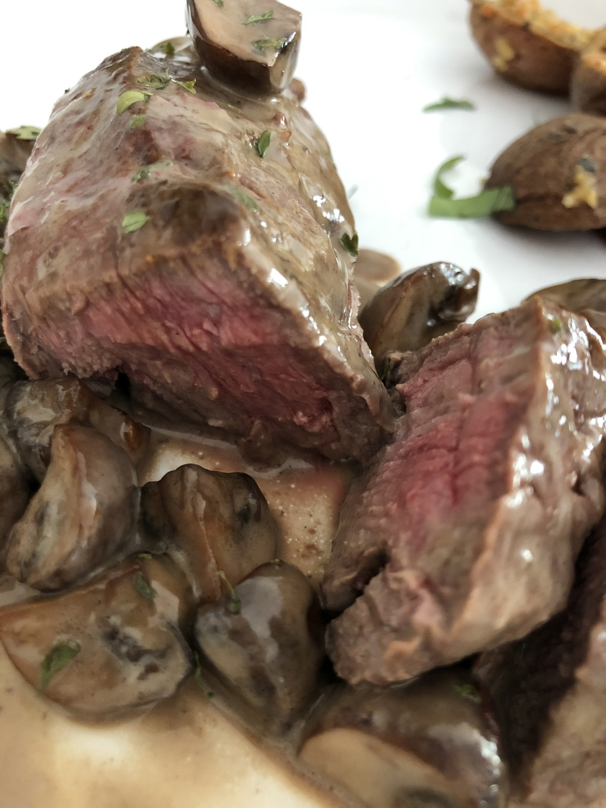 Beef Tenderloin with Morel Cream Sauce