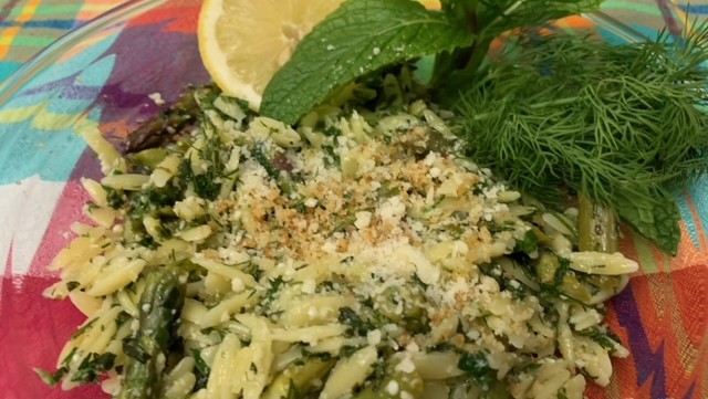 Image of Lemony Orzo with Asparagus