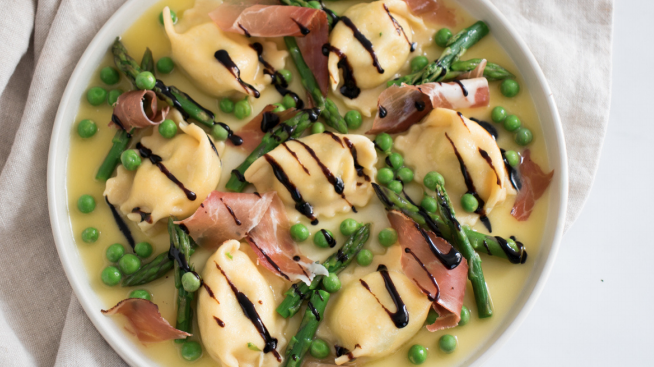 Ravioli with Spring Vegetables