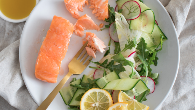 Poached Salmon with Fennel Salad