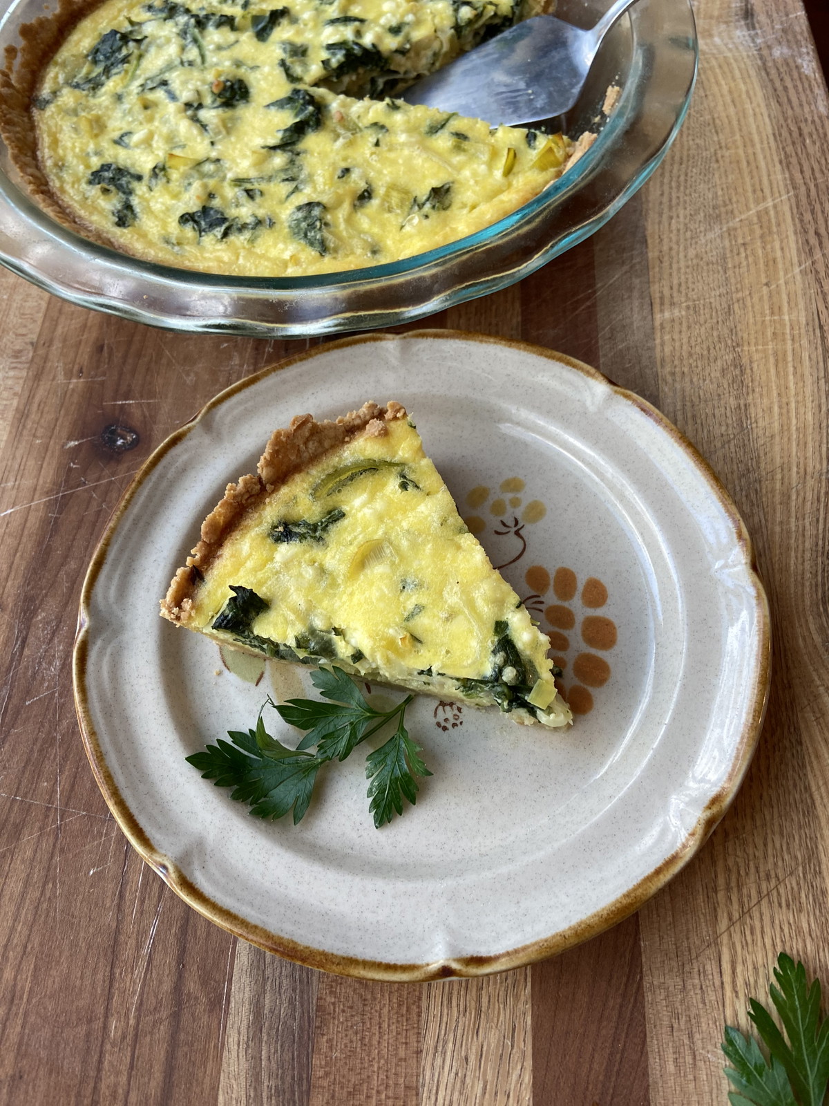 Spinach, Leek and Goat Cheese Quiche