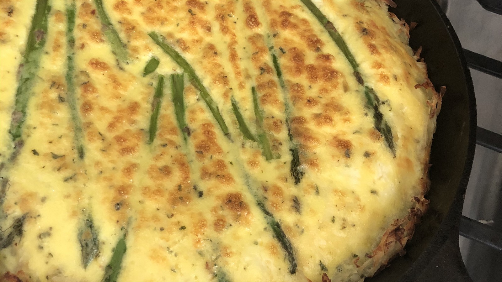 Image of Asparagus Quiche with Hash Brown Crust