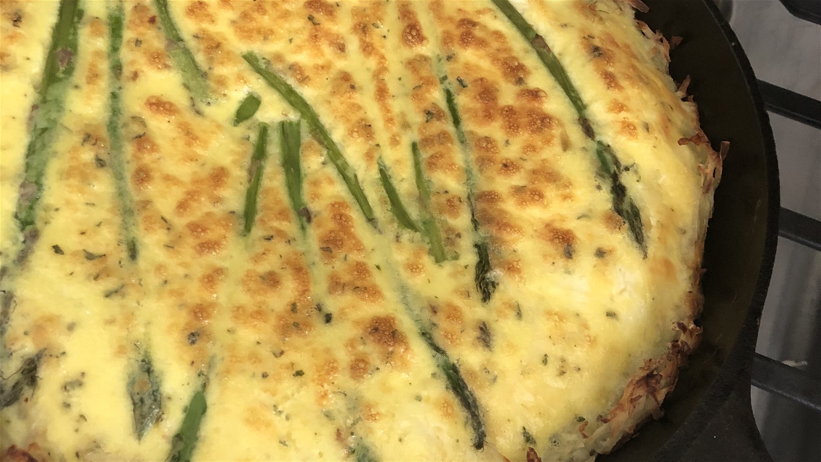 Asparagus Quiche with Hash Brown Crust